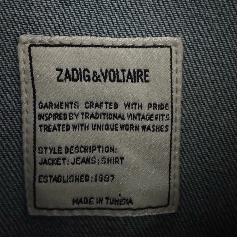 Zadig & Voltaire Light Blue Denim Jacket with Back Graphic Patch